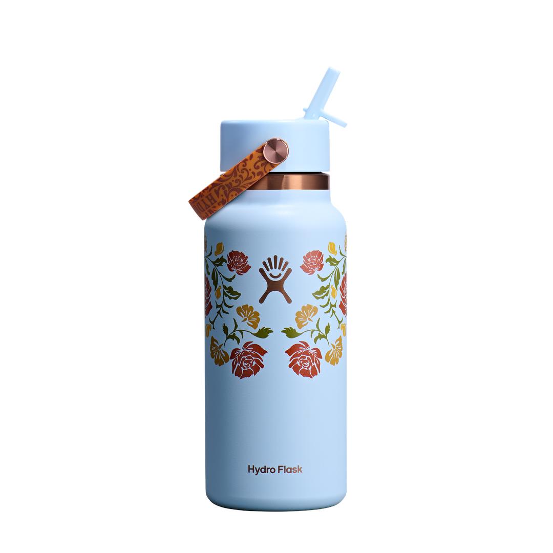 32 OZ Wide Flex Straw Cap Western-Light Blue
